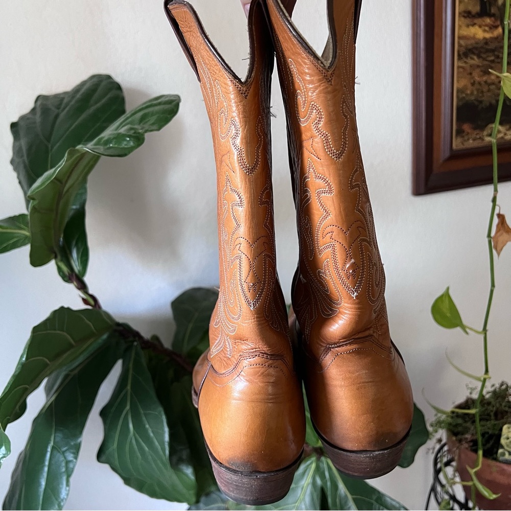 Justin Boots Tan Butterscotch 13” 1636 Cowboy Boots size 9 - Picture 6 of 12